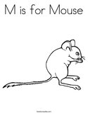 M is for Mouse Coloring Page
