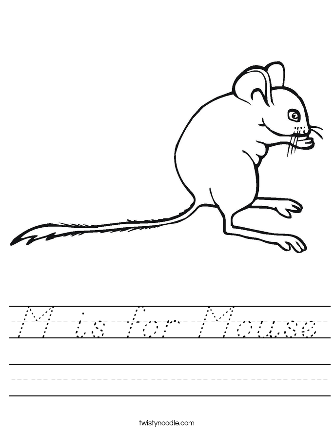M is for Mouse Worksheet
