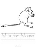 M is for Mouse Worksheet