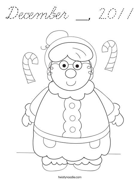 Mrs. Claus Coloring Page