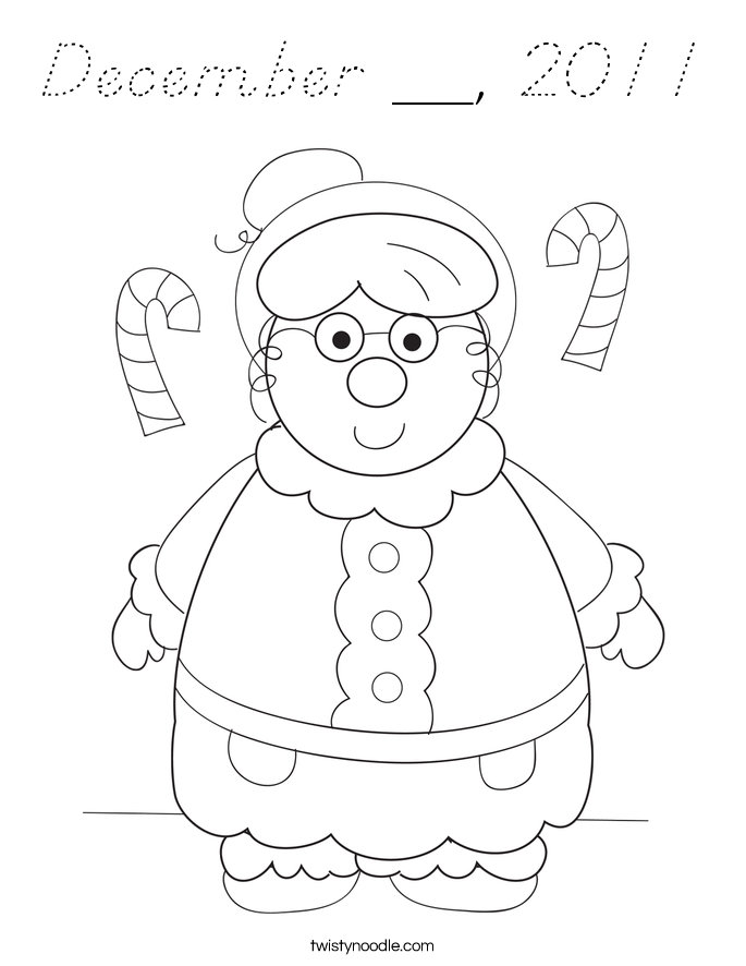 December __, 2011 Coloring Page