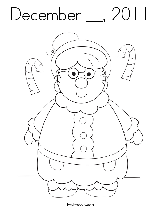 December __, 2011 Coloring Page