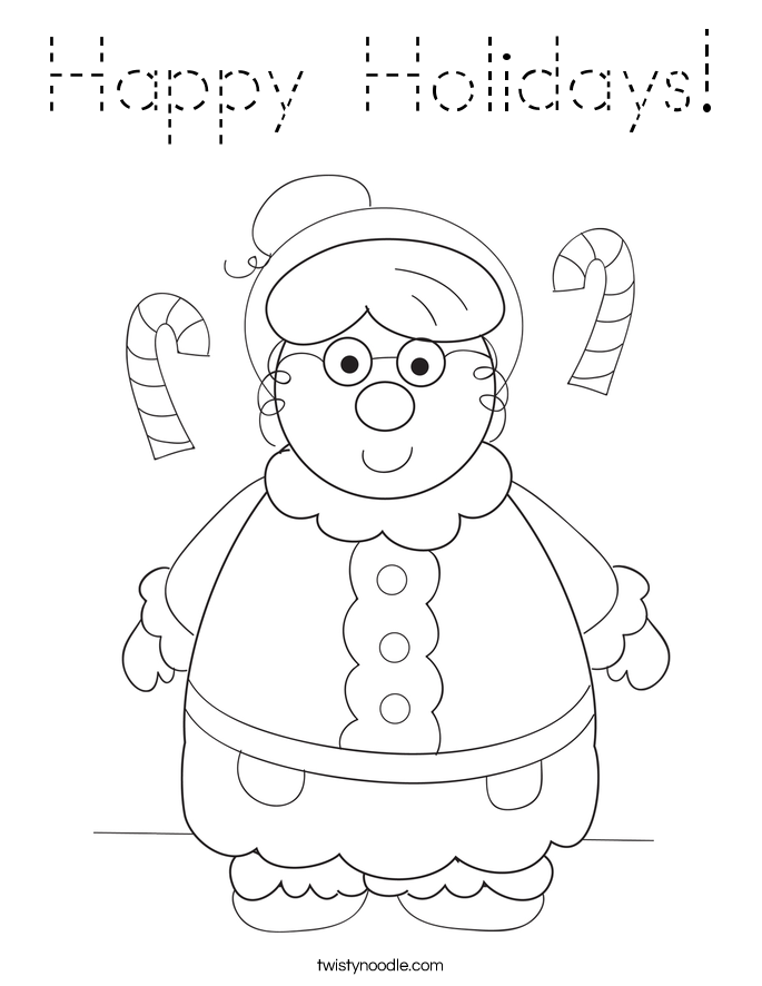 Happy Holidays! Coloring Page