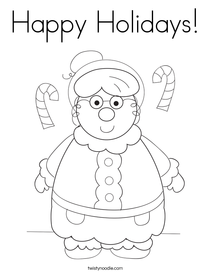 Happy Holidays! Coloring Page