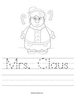 Mrs Claus Handwriting Sheet