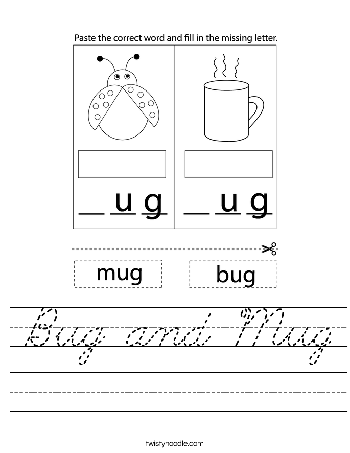 Bug and Mug Worksheet