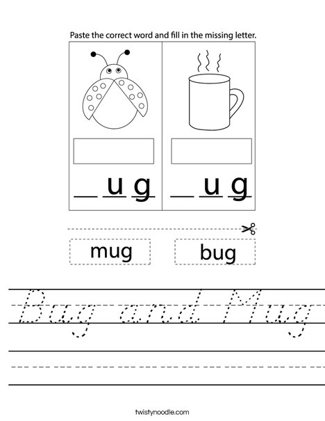 Mug and Bug Worksheet