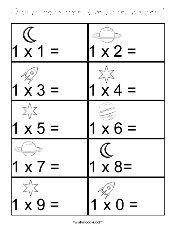 Out of this world multiplication! Coloring Page