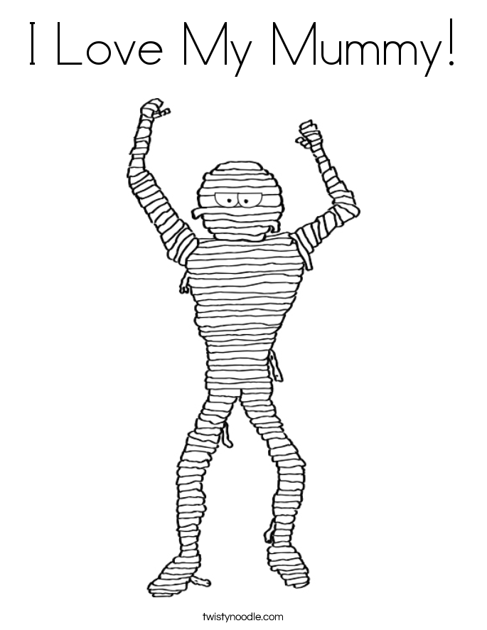 I Love My Mummy! Coloring Page