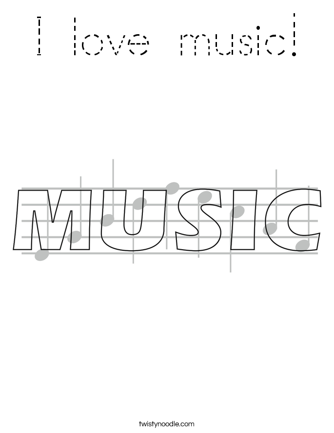 I love music! Coloring Page