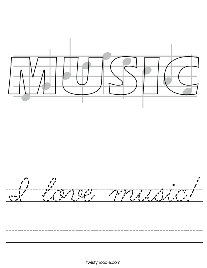 I love music! Worksheet