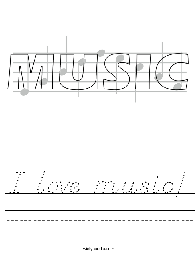 I love music! Worksheet