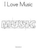 I Love Music Coloring Page