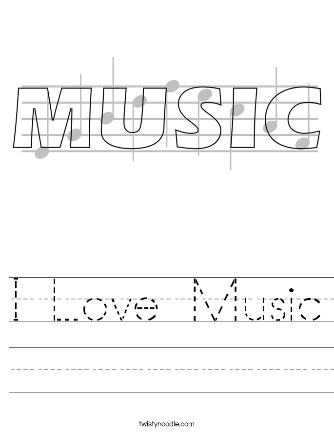 I Love Music Worksheet