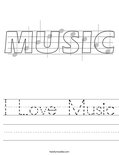 I Love Music Worksheet