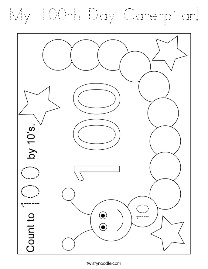 My 100th Day Caterpillar! Coloring Page