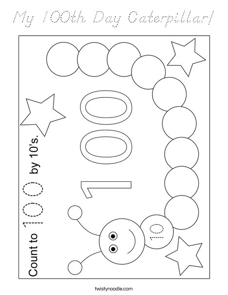 My 100th Day Caterpillar!  Coloring Page