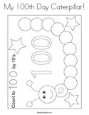 My 100th Day Caterpillar Coloring Page