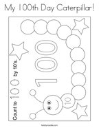 My 100th Day Caterpillar Coloring Page