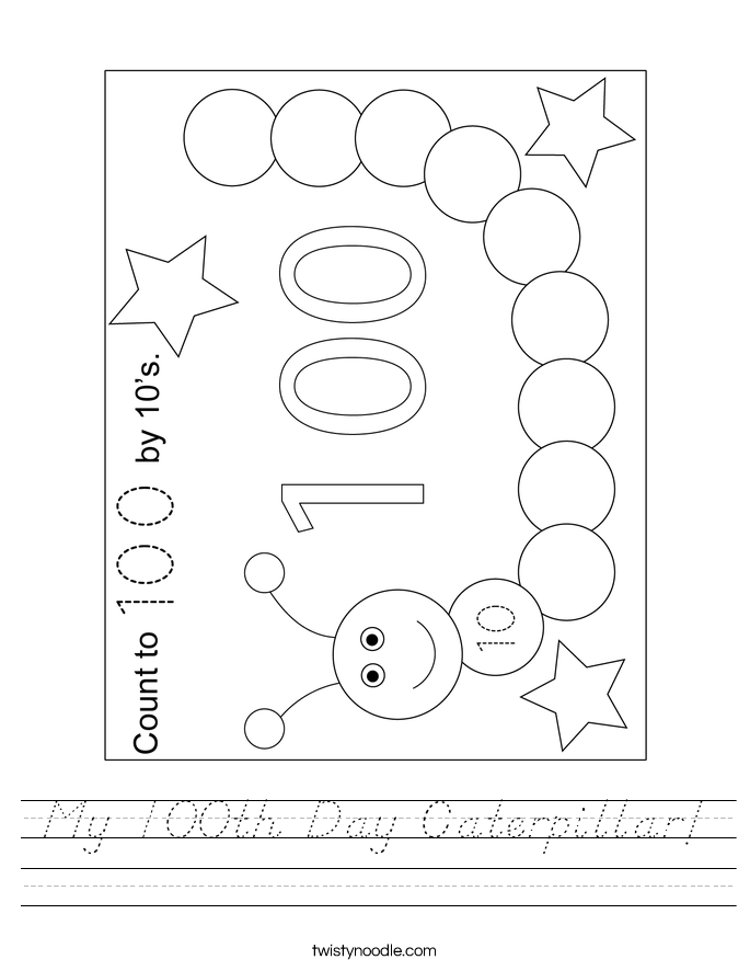 My 100th Day Caterpillar! Worksheet