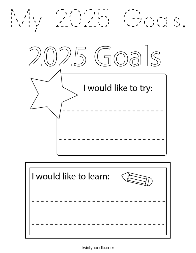 My 2025 Goals! Coloring Page