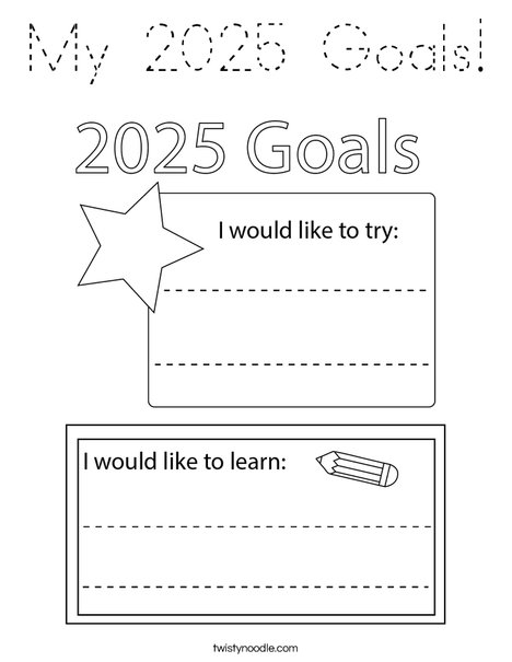 My 2025 Goals! Coloring Page