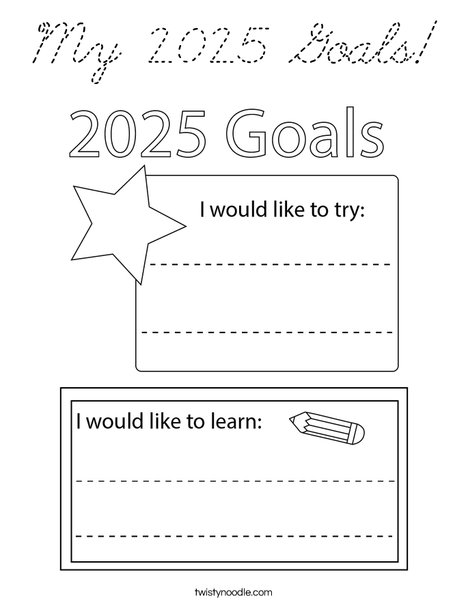 My 2025 Goals! Coloring Page