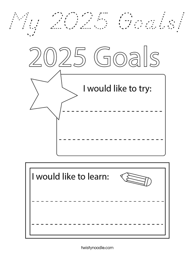 My 2025 Goals! Coloring Page