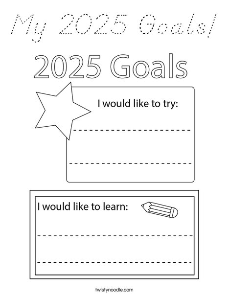 My 2025 Goals! Coloring Page