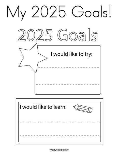 My 2025 Goals! Coloring Page