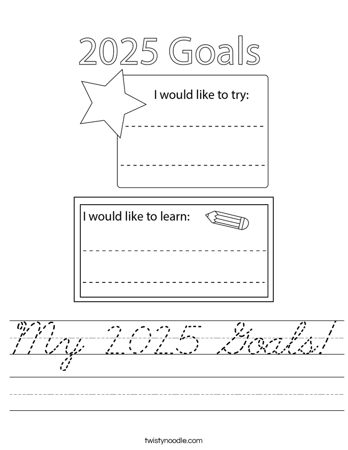 My 2025 Goals! Worksheet