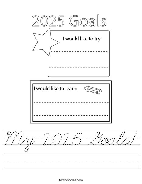 My 2025 Goals! Worksheet