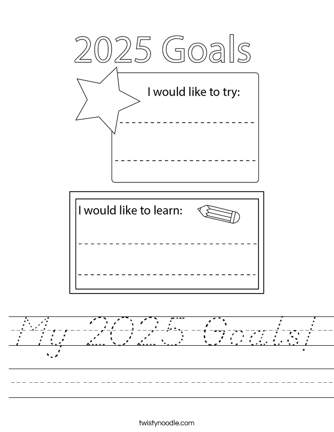 My 2025 Goals! Worksheet