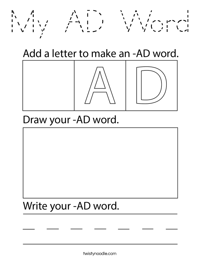 My AD Word Coloring Page