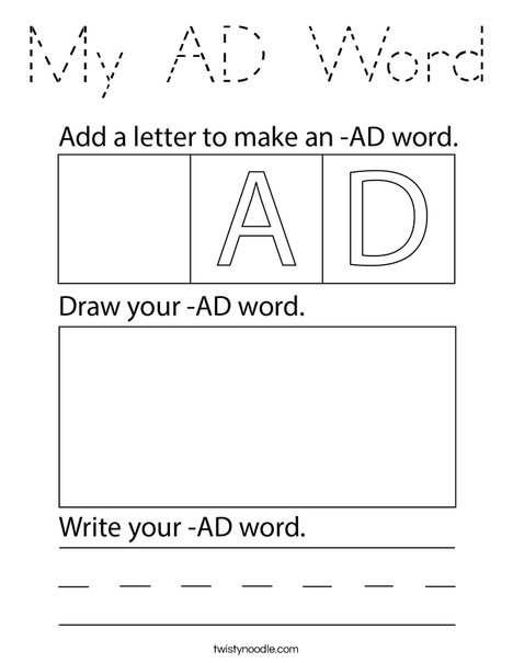 My AD Word Coloring Page
