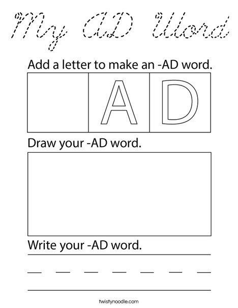 My AD Word Coloring Page