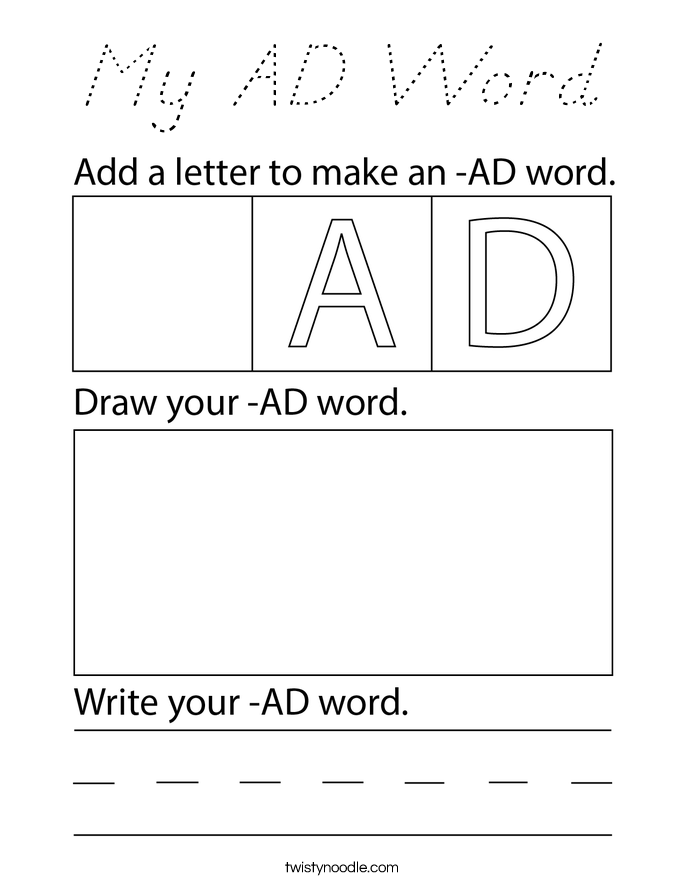 My AD Word Coloring Page