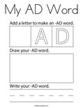 My AD Word Coloring Page