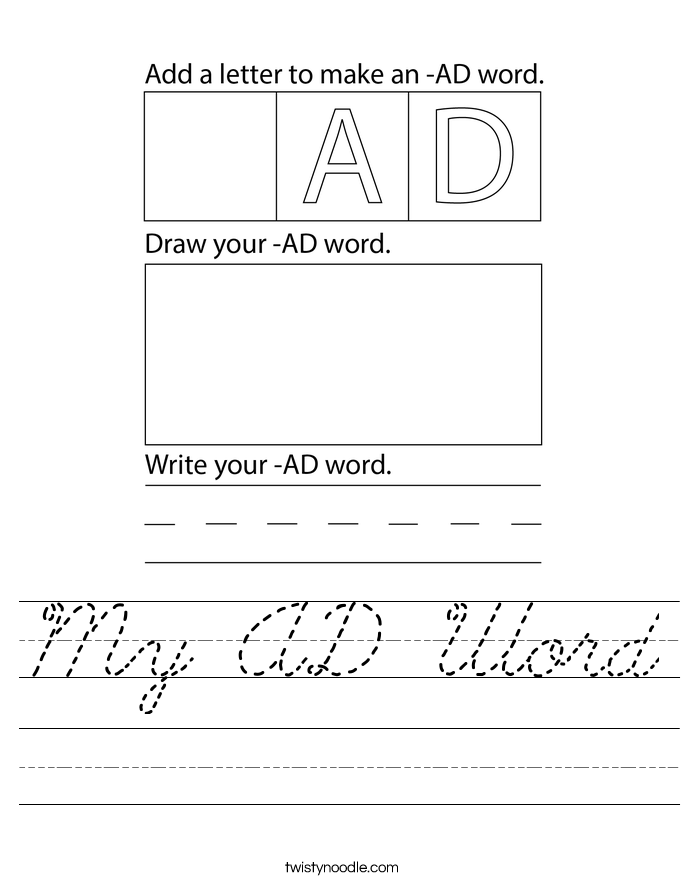 My AD Word Worksheet