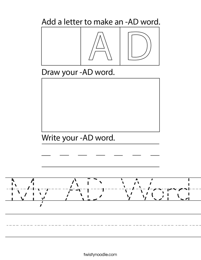 My AD Word Worksheet