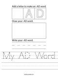 My AD Word Worksheet