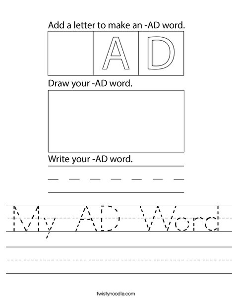 My AD Word Worksheet