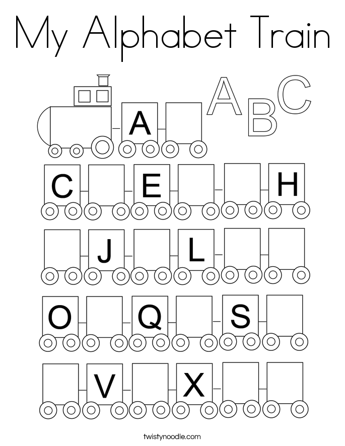 My Alphabet Train Coloring Page