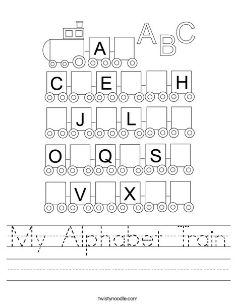 My Alphabet Train Worksheet - Twisty Noodle