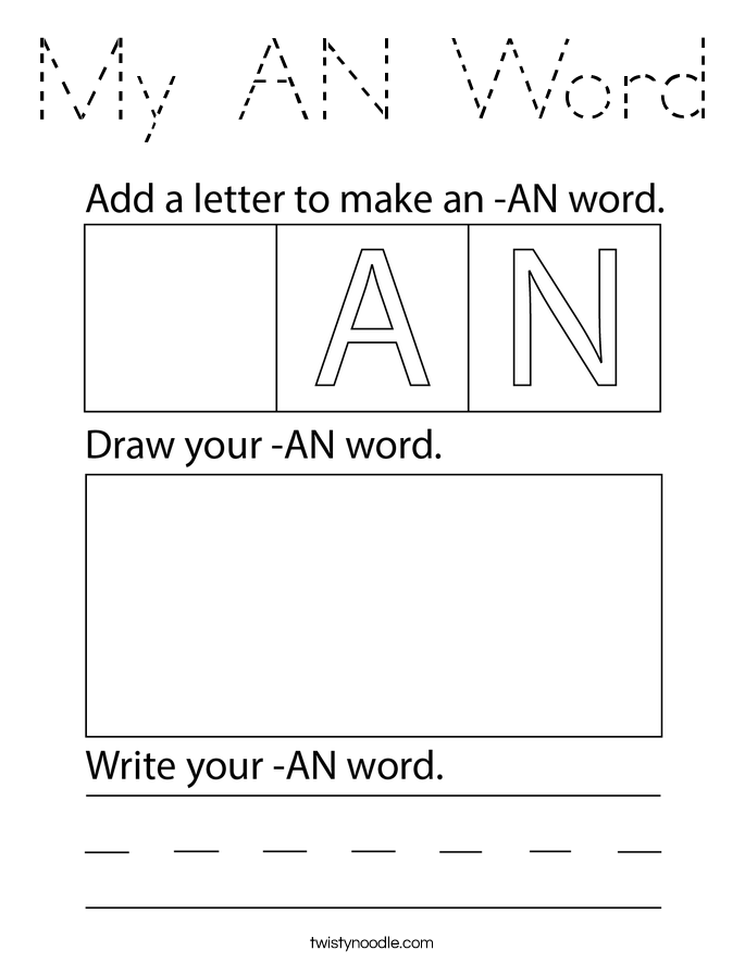 My AN Word Coloring Page