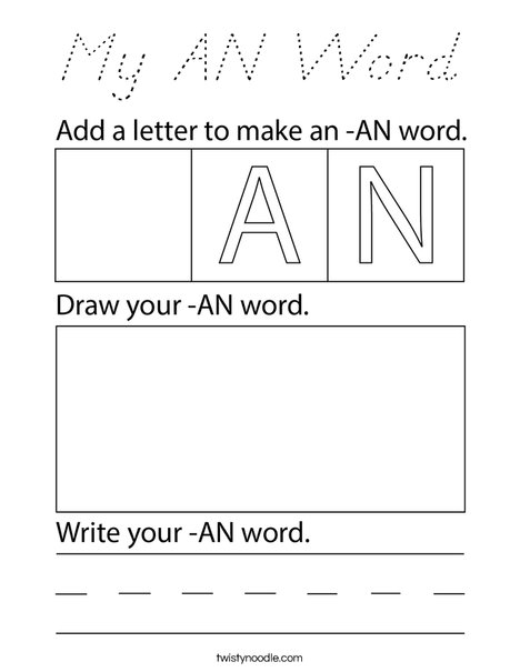 My AN Word Coloring Page
