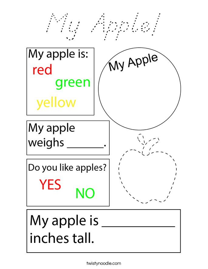 My Apple! Coloring Page