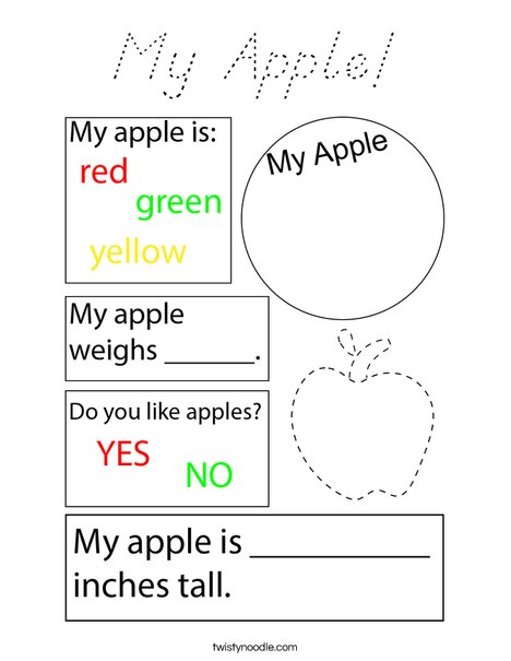My Apple! Coloring Page