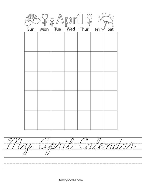 My April Calendar Worksheet