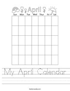 My April Calendar Handwriting Sheet